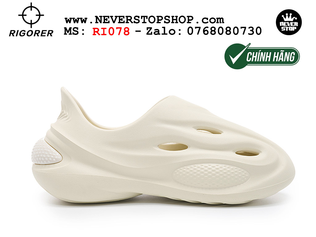 Dép chính hãng Rigorer Dong Dong Slides Trắng chống trượt chống nước giá rẻ tại NeverStop Sneaker Shop HCM