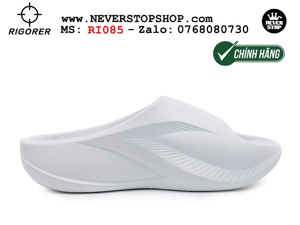 Dép bóng rổ tập gym chạy bộ Rigorer Horizon Slides Trắng Đen original chống trượt chống nước giá rẻ tại NeverStop Sneaker Shop HCM