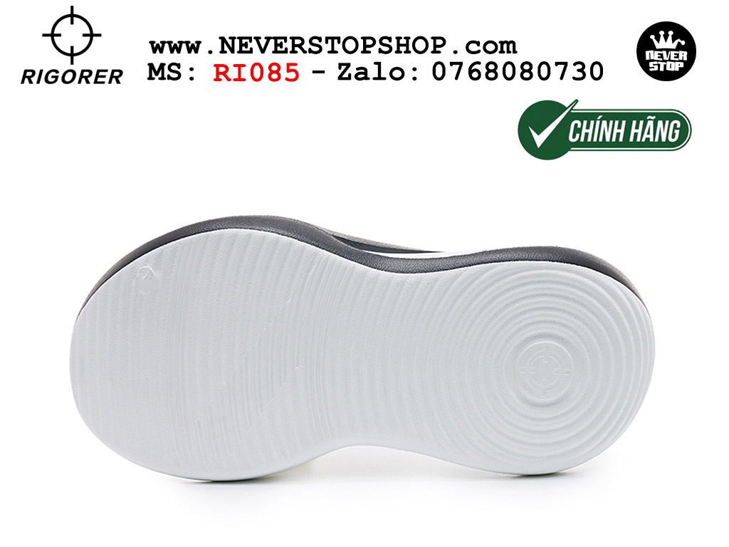 Dép bóng rổ tập gym chạy bộ Rigorer Horizon Slides Trắng Đen original chống trượt chống nước giá rẻ tại NeverStop Sneaker Shop HCM