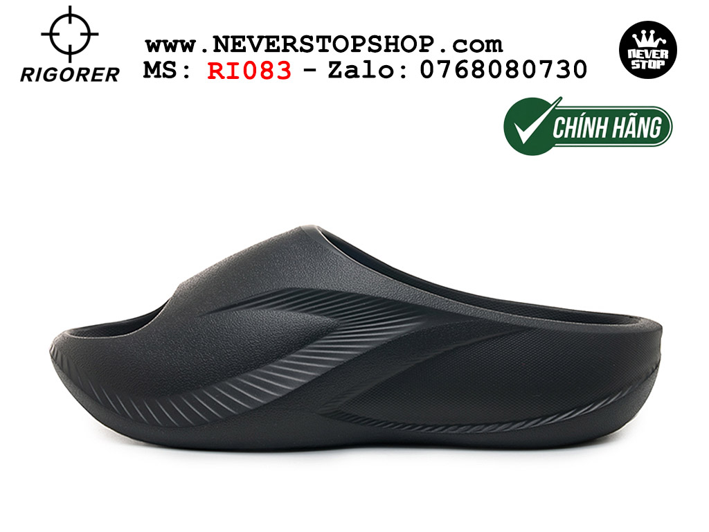 Dép bóng rổ tập gym chạy bộ Rigorer Horizon Slides Đen original chống trượt chống nước giá rẻ tại NeverStop Sneaker Shop HCM