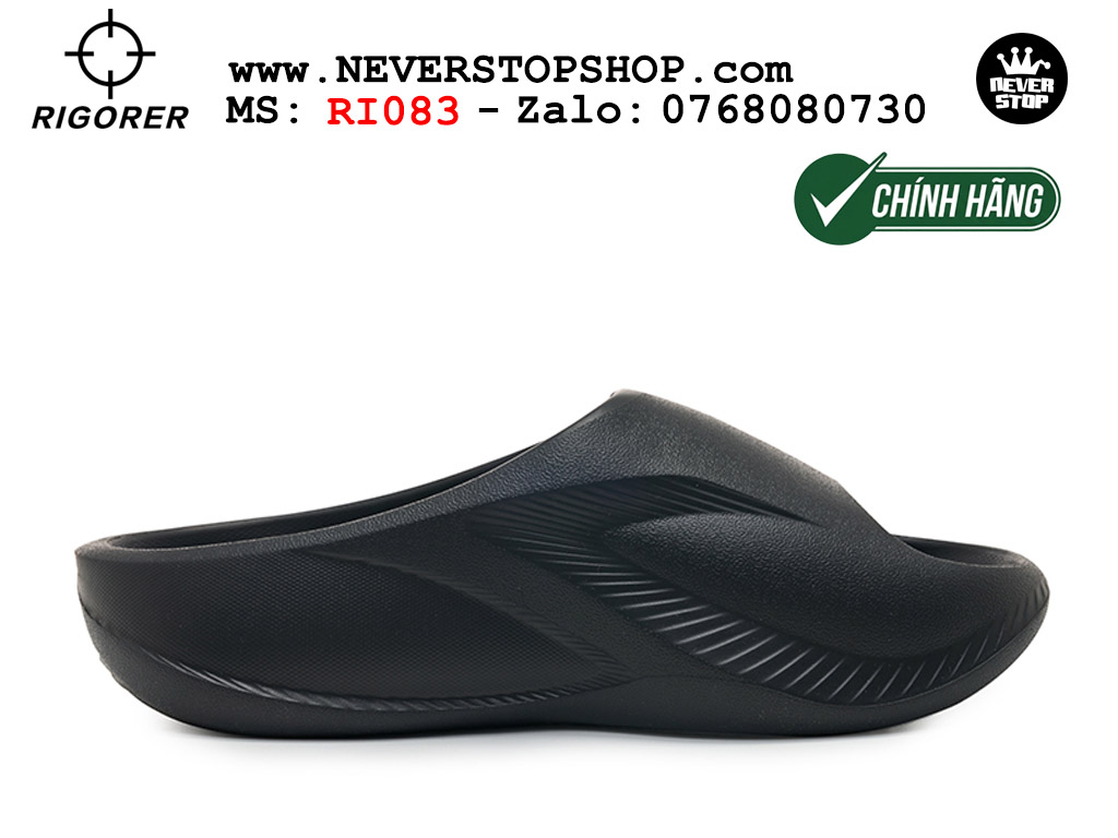 Dép bóng rổ tập gym chạy bộ Rigorer Horizon Slides Đen original chống trượt chống nước giá rẻ tại NeverStop Sneaker Shop HCM