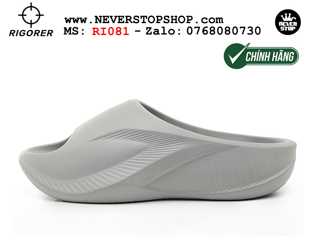Dép bóng rổ tập gym chạy bộ Rigorer Horizon Slides Xám original chống trượt chống nước giá rẻ tại NeverStop Sneaker Shop HCM