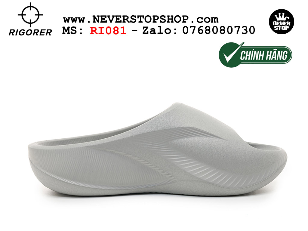 Dép bóng rổ tập gym chạy bộ Rigorer Horizon Slides Xám original chống trượt chống nước giá rẻ tại NeverStop Sneaker Shop HCM