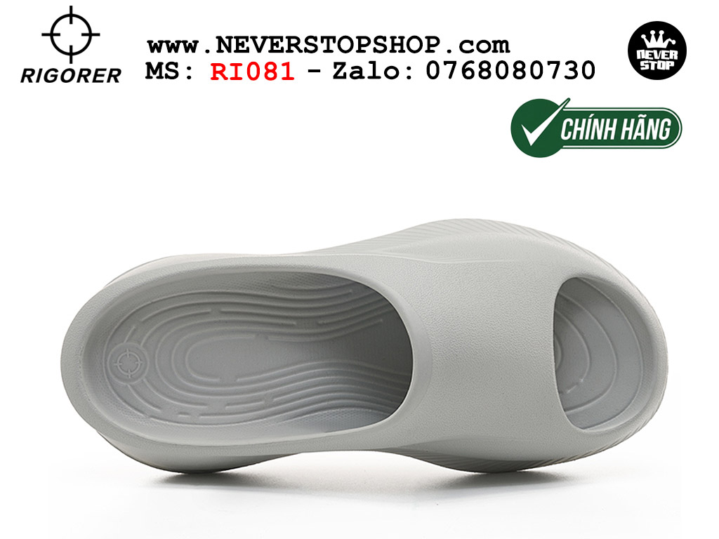 Dép bóng rổ tập gym chạy bộ Rigorer Horizon Slides Xám original chống trượt chống nước giá rẻ tại NeverStop Sneaker Shop HCM