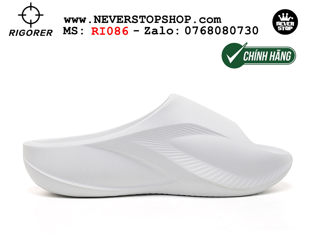 Dép bóng rổ tập gym chạy bộ Rigorer Horizon Slides Trắng Xanh original chống trượt chống nước giá rẻ tại NeverStop Sneaker Shop HCM