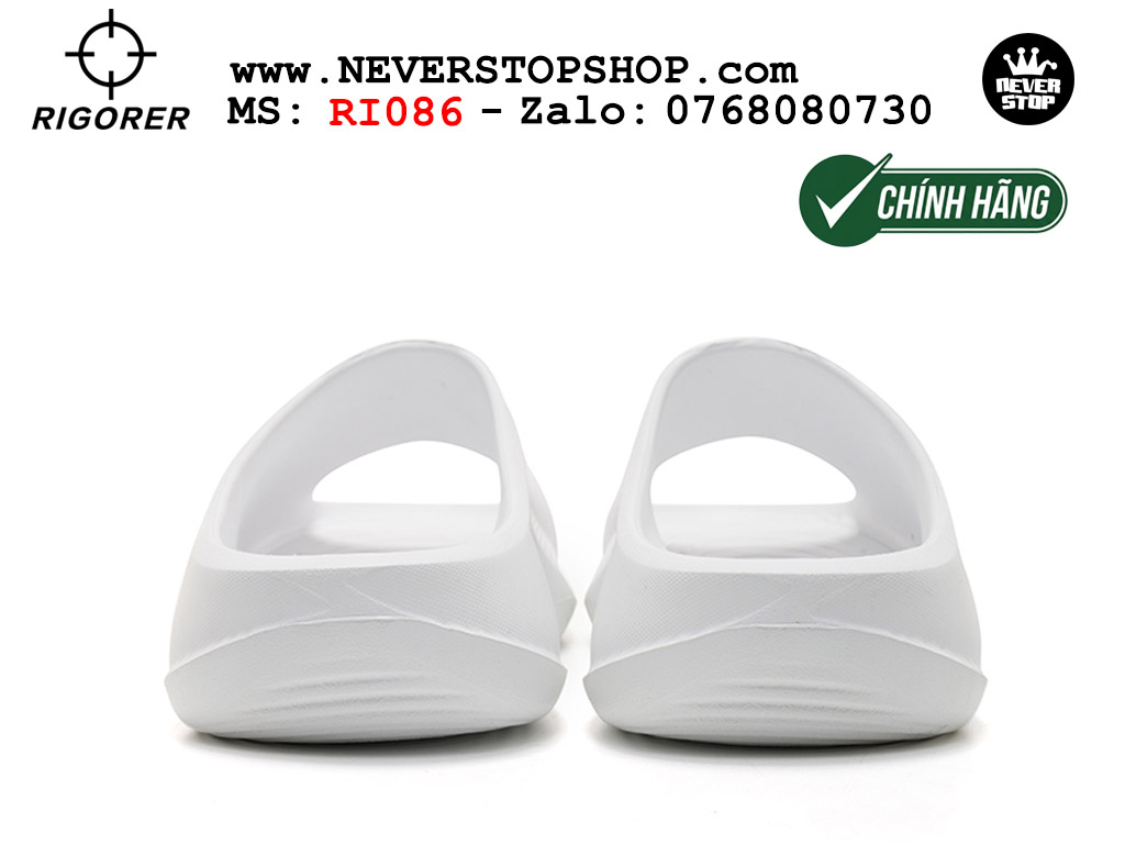 Dép bóng rổ tập gym chạy bộ Rigorer Horizon Slides Trắng Xanh original chống trượt chống nước giá rẻ tại NeverStop Sneaker Shop HCM