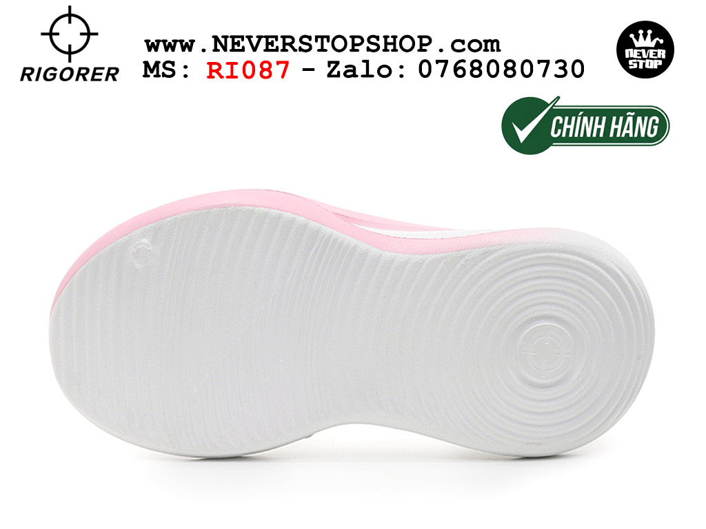 Dép bóng rổ tập gym chạy bộ Rigorer Horizon Slides Trắng Hồng original chống trượt chống nước giá rẻ tại NeverStop Sneaker Shop HCM