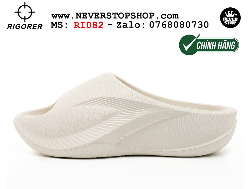 Dép bóng rổ tập gym chạy bộ Rigorer Horizon Slides Trắng original chống trượt chống nước giá rẻ tại NeverStop Sneaker Shop HCM