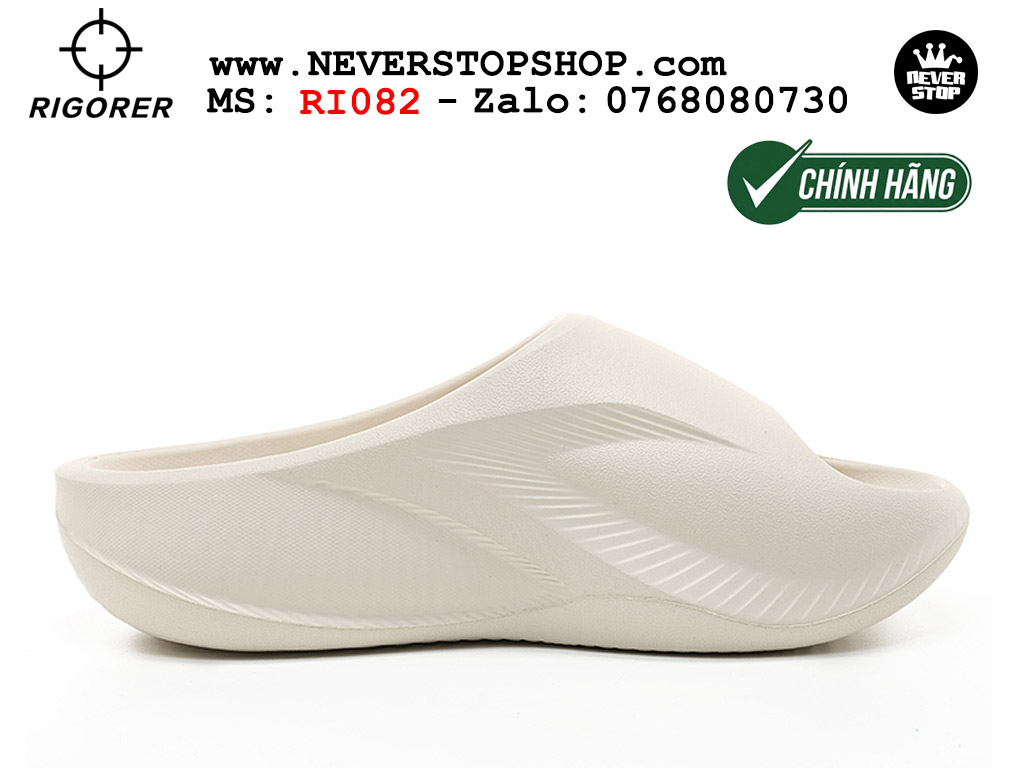 Dép bóng rổ tập gym chạy bộ Rigorer Horizon Slides Trắng original chống trượt chống nước giá rẻ tại NeverStop Sneaker Shop HCM
