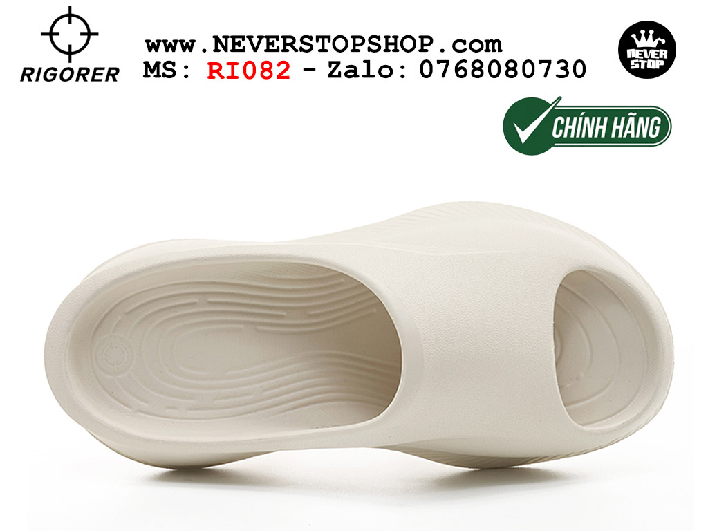 Dép bóng rổ tập gym chạy bộ Rigorer Horizon Slides Trắng original chống trượt chống nước giá rẻ tại NeverStop Sneaker Shop HCM