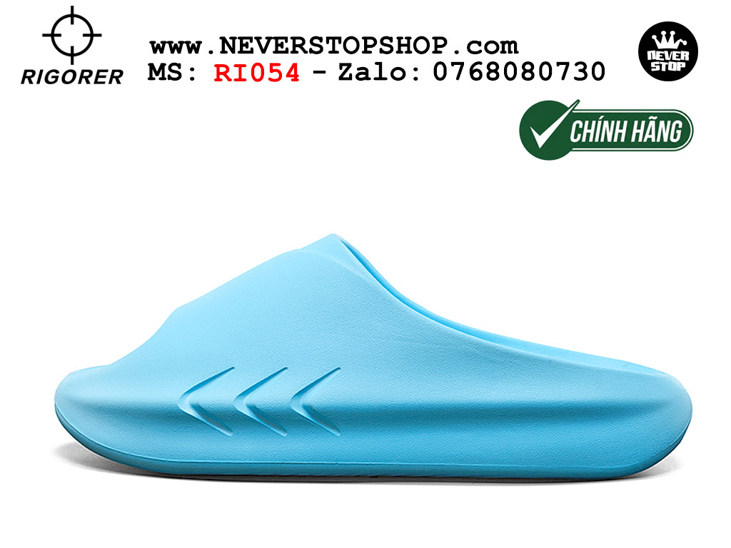 Dép bóng rổ tập gym chạy bộ Rigorer Mini Shark 1 Slides Xanh original chống trượt chống nước giá rẻ tại NeverStop Sneaker Shop HCM