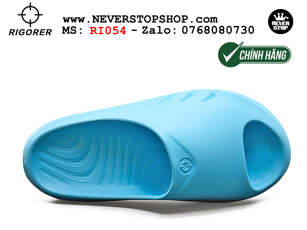 Dép bóng rổ tập gym chạy bộ Rigorer Mini Shark 1 Slides Xanh original chống trượt chống nước giá rẻ tại NeverStop Sneaker Shop HCM