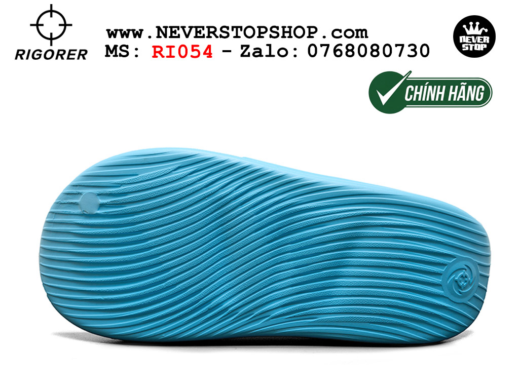 Dép bóng rổ tập gym chạy bộ Rigorer Mini Shark 1 Slides Xanh original chống trượt chống nước giá rẻ tại NeverStop Sneaker Shop HCM