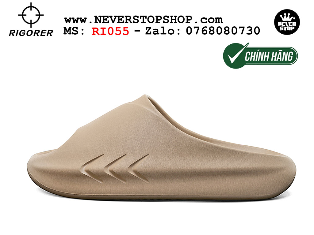 Dép chính hãng RIGORER MINI SHARK 1 SLIDES BROWN thể thao nam nữ nhẹ êm thoáng khí đế bám chống mòn chất lượng cao giá rẻ tốt nhất Hồ Chi Minh Dép bóng rổ tập gym chạy bộ Rigorer Mini Shark 1 Slides Nâu original chống trượt chống nước giá rẻ tại NeverStop Sneaker Shop HCM