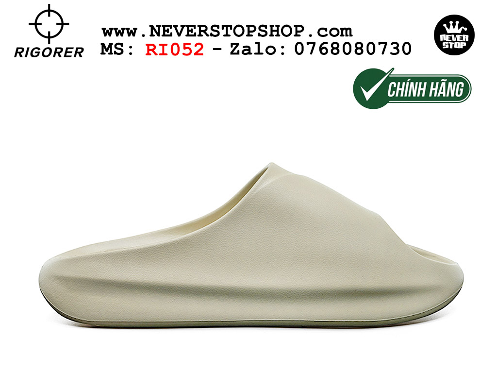 Dép chính hãng RIGORER MINI SHARK 1 SLIDES KHAKI thể thao nam nữ nhẹ êm thoáng khí đế bám chống mòn chất lượng cao giá rẻ tốt nhất Hồ Chi Minh Dép bóng rổ tập gym chạy bộ Rigorer Mini Shark 1 Slides Be Xám original chống trượt chống nước giá rẻ tại NeverStop Sneaker Shop HCM