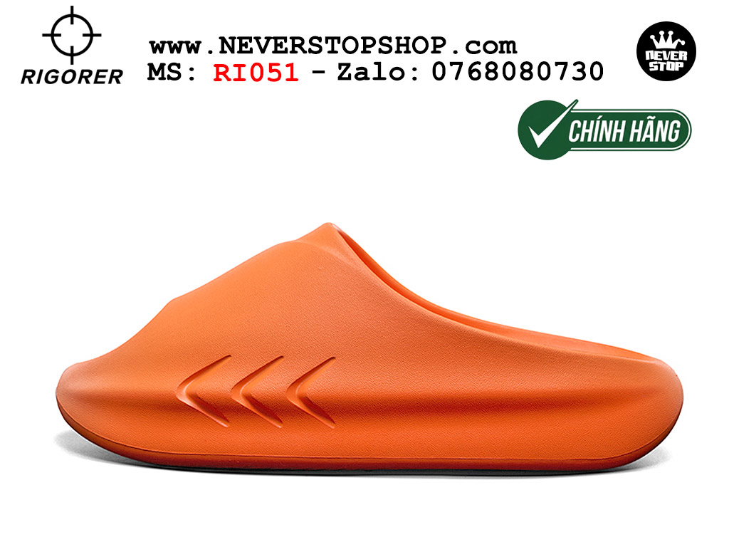 Dép chính hãng RIGORER MINI SHARK 1 SLIDES ORANGE thể thao nam nữ nhẹ êm thoáng khí đế bám chống mòn chất lượng cao giá rẻ tốt nhất Hồ Chi Minh Dép bóng rổ tập gym chạy bộ Rigorer Mini Shark 1 Slides Cam original chống trượt chống nước giá rẻ tại NeverStop Sneaker Shop HCM