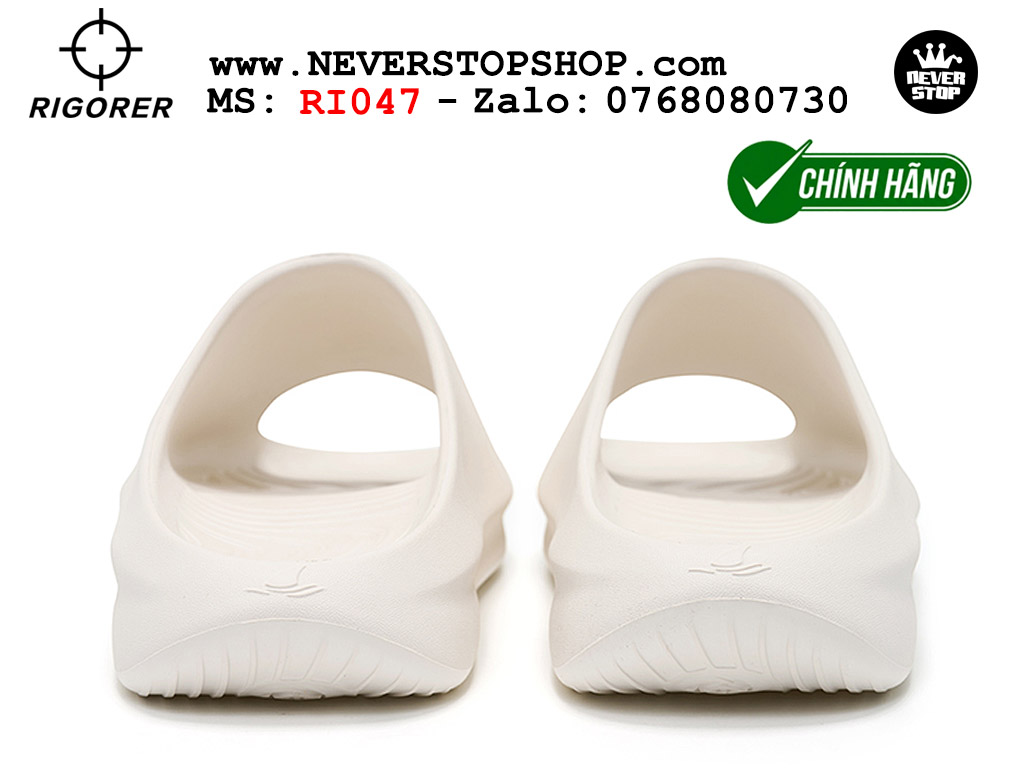Dép chính hãng RIGORER MINI SHARK 1 SLIDES WHITE thể thao nam nữ nhẹ êm thoáng khí đế bám chống mòn chất lượng cao giá rẻ tốt nhất Hồ Chi Minh Dép bóng rổ tập gym chạy bộ Rigorer Mini Shark 1 Slides Trắng original chống trượt chống nước giá rẻ tại NeverStop Sneaker Shop HCM