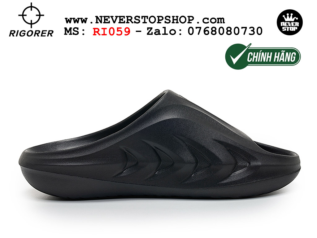 Dép chính hãng RIGORER MINI SHARK 2 SLIDES BLACK thể thao nam nữ nhẹ êm thoáng khí đế bám chống mòn chất lượng cao giá rẻ tốt nhất Hồ Chi Minh Dép bóng rổ tập gym chạy bộ Rigorer Mini Shark 2 Slides Đen original chống trượt chống nước giá rẻ tại NeverStop Sneaker Shop HCM