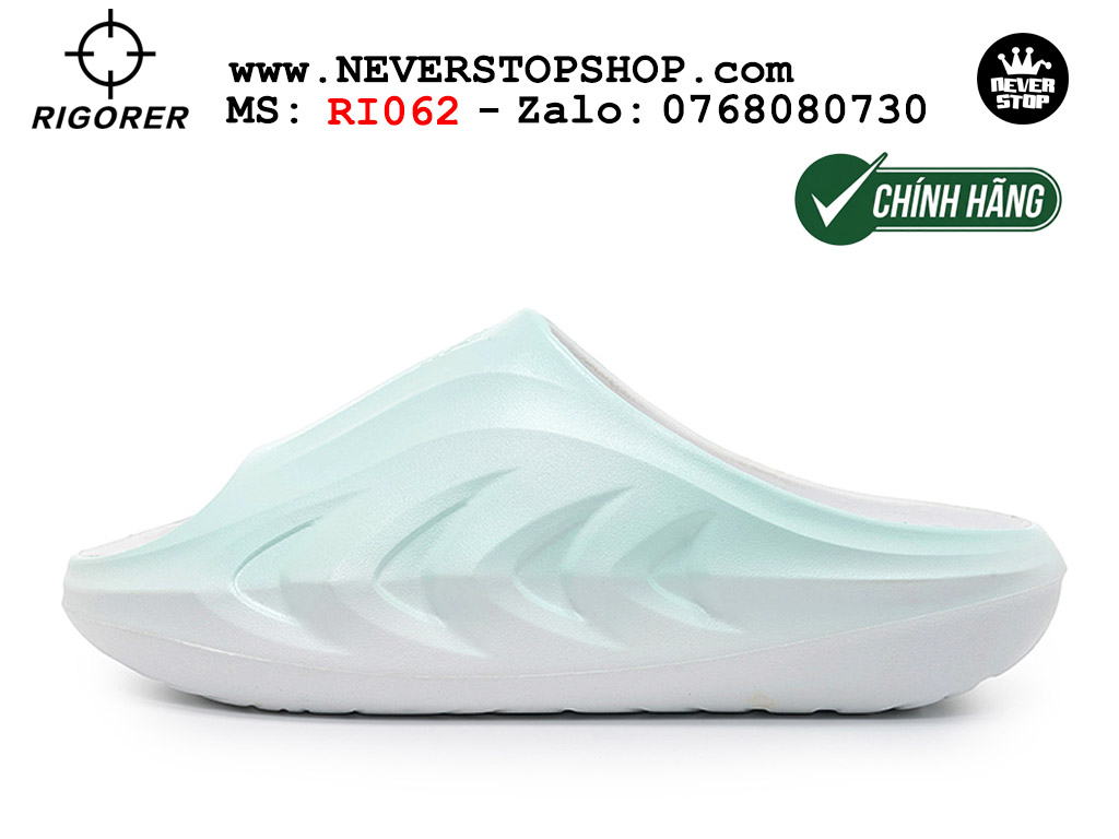 Dép chính hãng RIGORER MINI SHARK 2 SLIDES BLUE WHITE thể thao nam nữ nhẹ êm thoáng khí đế bám chống mòn chất lượng cao giá rẻ tốt nhất Hồ Chi Minh Dép bóng rổ tập gym chạy bộ Rigorer Mini Shark 2 Slides Trắng Xanh original chống trượt chống nước giá rẻ tại NeverStop Sneaker Shop HCM