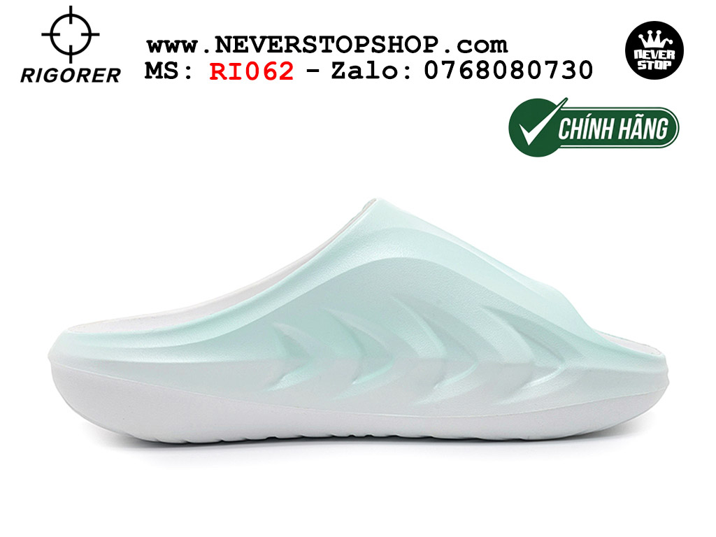 Dép chính hãng RIGORER MINI SHARK 2 SLIDES BLUE WHITE thể thao nam nữ nhẹ êm thoáng khí đế bám chống mòn chất lượng cao giá rẻ tốt nhất Hồ Chi Minh Dép bóng rổ tập gym chạy bộ Rigorer Mini Shark 2 Slides Trắng Xanh original chống trượt chống nước giá rẻ tại NeverStop Sneaker Shop HCM