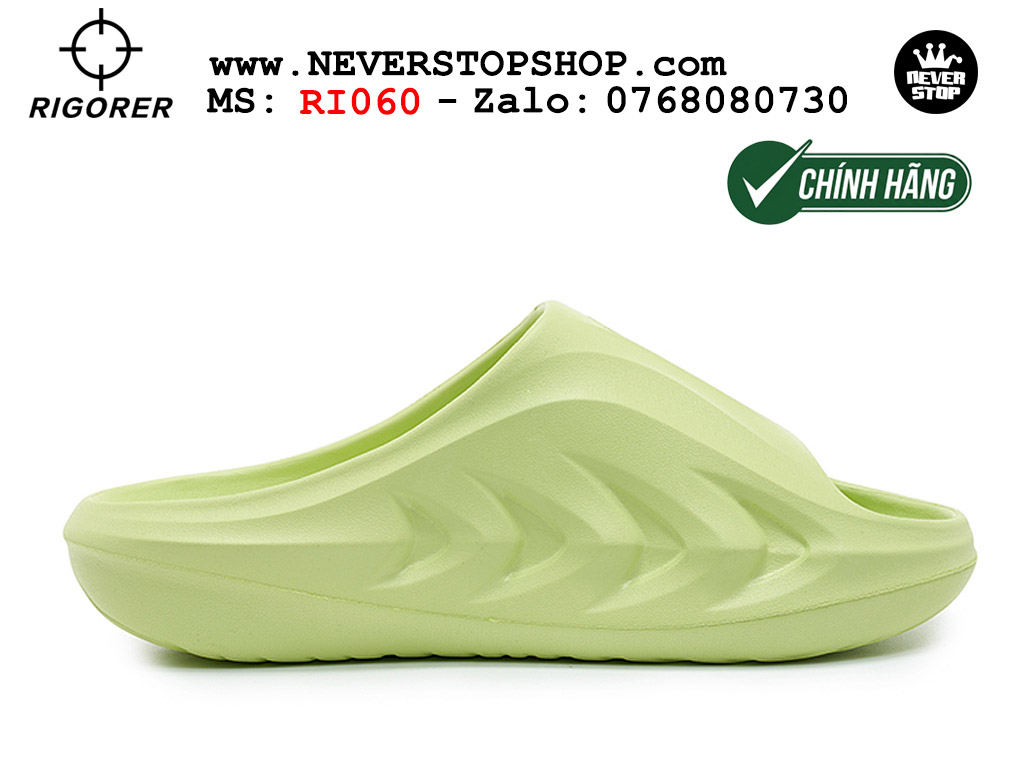 Dép chính hãng RIGORER MINI SHARK 2 SLIDES GREEN thể thao nam nữ nhẹ êm thoáng khí đế bám chống mòn chất lượng cao giá rẻ tốt nhất Hồ Chi Minh Dép bóng rổ tập gym chạy bộ Rigorer Mini Shark 2 Slides Xanh original chống trượt chống nước giá rẻ tại NeverStop Sneaker Shop HCM
