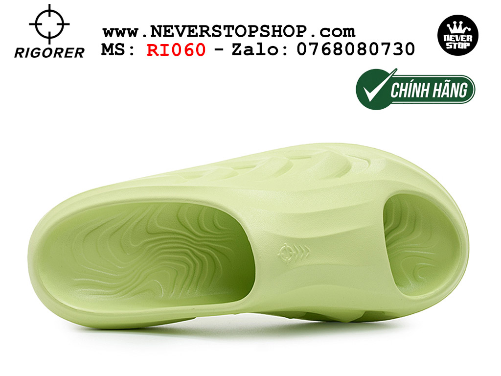 Dép chính hãng RIGORER MINI SHARK 2 SLIDES GREEN thể thao nam nữ nhẹ êm thoáng khí đế bám chống mòn chất lượng cao giá rẻ tốt nhất Hồ Chi Minh Dép bóng rổ tập gym chạy bộ Rigorer Mini Shark 2 Slides Xanh original chống trượt chống nước giá rẻ tại NeverStop Sneaker Shop HCM