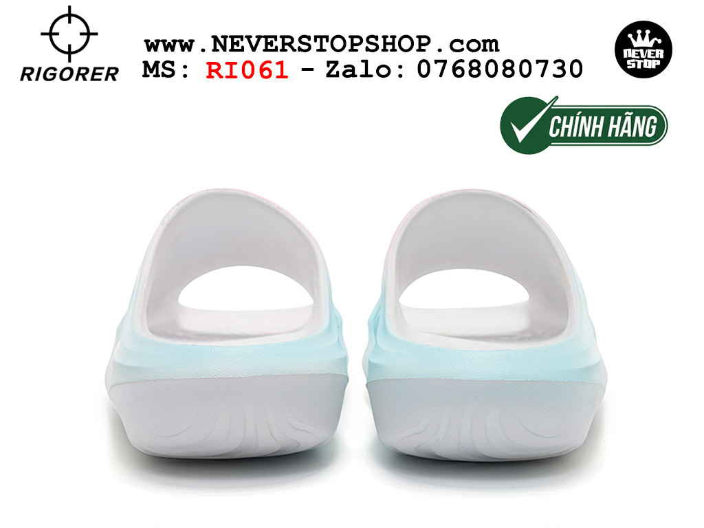 Dép chính hãng RIGORER MINI SHARK 2 SLIDES BLUE WHITE thể thao nam nữ nhẹ êm thoáng khí đế bám chống mòn chất lượng cao giá rẻ tốt nhất Hồ Chi Minh Dép bóng rổ tập gym chạy bộ Rigorer Mini Shark 2 Slides Trắng Xanh original chống trượt chống nước giá rẻ tại NeverStop Sneaker Shop HCM
