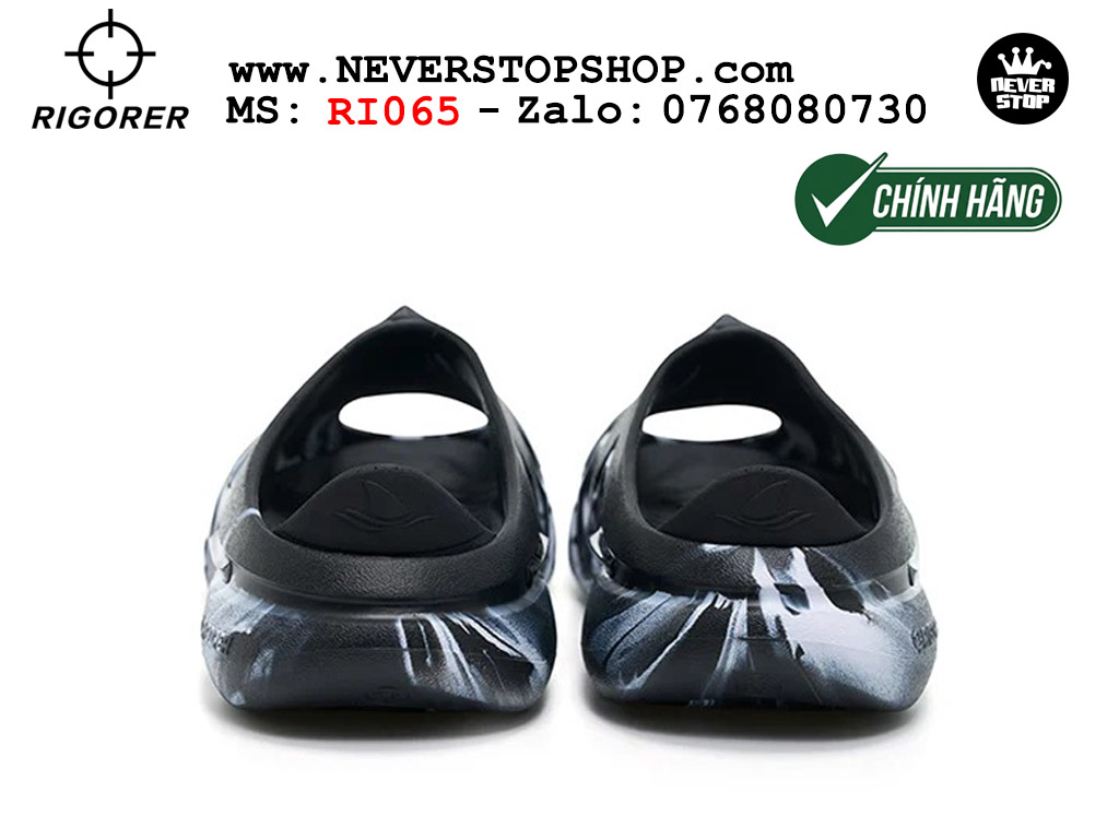 Dép chính hãng RIGORER SHARK 3 SLIDES BLACK GREY thể thao nam nữ nhẹ êm thoáng khí đế bám chống mòn chất lượng cao giá rẻ tốt nhất Hồ Chi Minh Dép bóng rổ tập gym chạy bộ Rigorer Shark 3 Slides Đen Xám original chống trượt chống nước giá rẻ tại NeverStop Sneaker Shop HCM