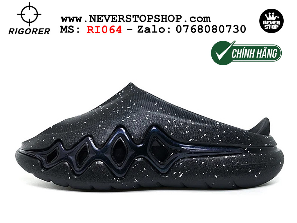 Dép chính hãng RIGORER SHARK 3 SLIDES BLACK thể thao nam nữ nhẹ êm thoáng khí đế bám chống mòn chất lượng cao giá rẻ tốt nhất Hồ Chi Minh Dép bóng rổ tập gym chạy bộ Rigorer Shark 3 Slides Đen original chống trượt chống nước giá rẻ tại NeverStop Sneaker Shop HCM
