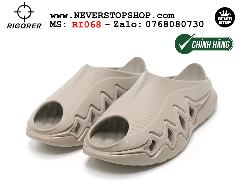 Dép chính hãng RIGORER SHARK 3 SLIDES MOCHA thể thao nam nữ nhẹ êm thoáng khí đế bám chống mòn chất lượng cao giá rẻ tốt nhất Hồ Chi Minh Dép bóng rổ tập gym chạy bộ Rigorer Shark 3 Slides Nâu original chống trượt chống nước giá rẻ tại NeverStop Sneaker Shop HCM