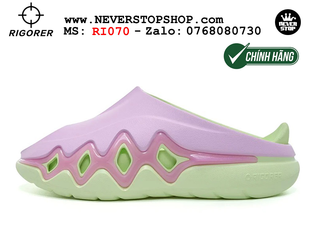 Dép chính hãng RIGORER SHARK 3 SLIDES PINK GREEN thể thao nam nữ nhẹ êm thoáng khí đế bám chống mòn chất lượng cao giá rẻ tốt nhất Hồ Chi Minh Dép bóng rổ tập gym chạy bộ Rigorer Shark 3 Slides Hồng Xanh original chống trượt chống nước giá rẻ tại NeverStop Sneaker Shop HCM