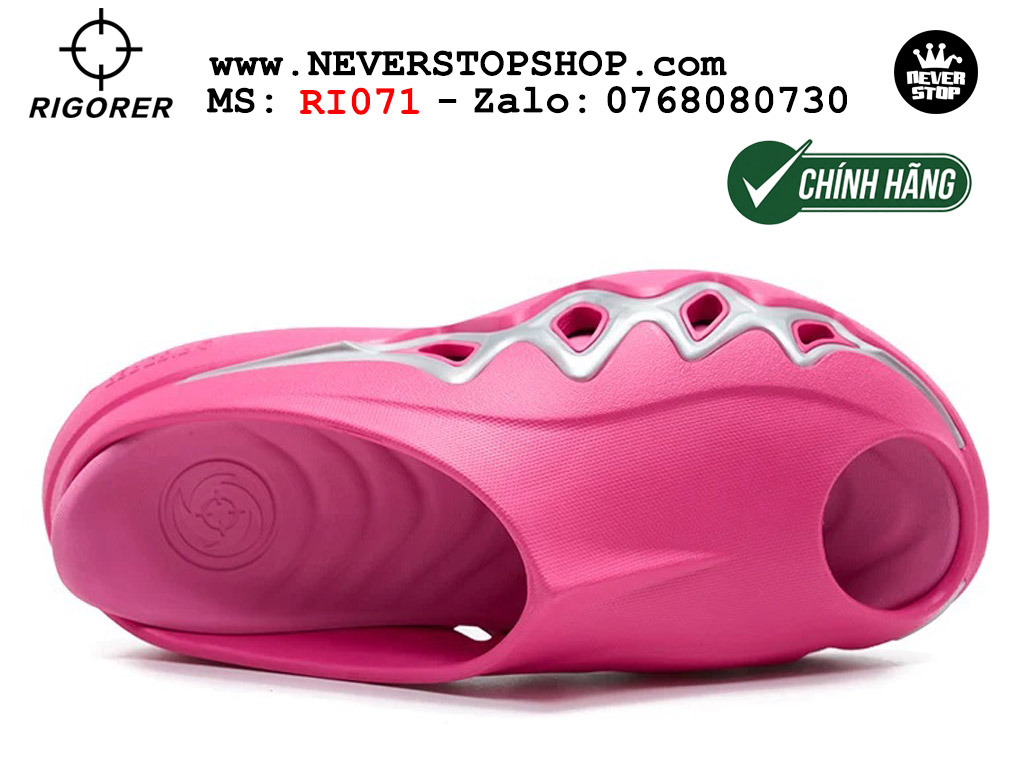Dép chính hãng RIGORER SHARK 3 SLIDES PINK SILVER thể thao nam nữ nhẹ êm thoáng khí đế bám chống mòn chất lượng cao giá rẻ tốt nhất Hồ Chi Minh Dép bóng rổ tập gym chạy bộ Rigorer Shark 3 Slides Hồng Bạc original chống trượt chống nước giá rẻ tại NeverStop Sneaker Shop HCM