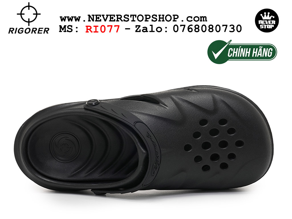 Dép chính hãng RIGORER SHARK 4 SLIDES BLACK thể thao nam nữ nhẹ êm đế bám chống mòn chống trượt chất lượng cao giá rẻ tốt nhất Hồ Chi Minh Dép đi biển đi phượt leo núi Rigorer Shark 4 Slides Đen original chống trượt chống nước giá rẻ tại NeverStop Sneaker Shop HCM
