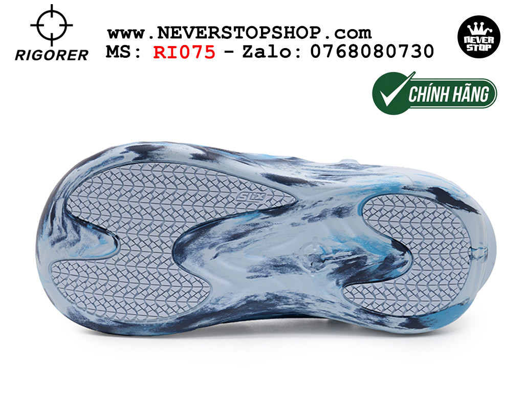 Dép chính hãng RIGORER SHARK 4 SLIDES CAMO BLUE thể thao nam nữ nhẹ êm đế bám chống mòn chống trượt chất lượng cao giá rẻ tốt nhất Hồ Chi Minh Dép đi biển đi phượt leo núi Rigorer Shark 4 Slides Xanh original chống trượt chống nước giá rẻ tại NeverStop Sneaker Shop HCM