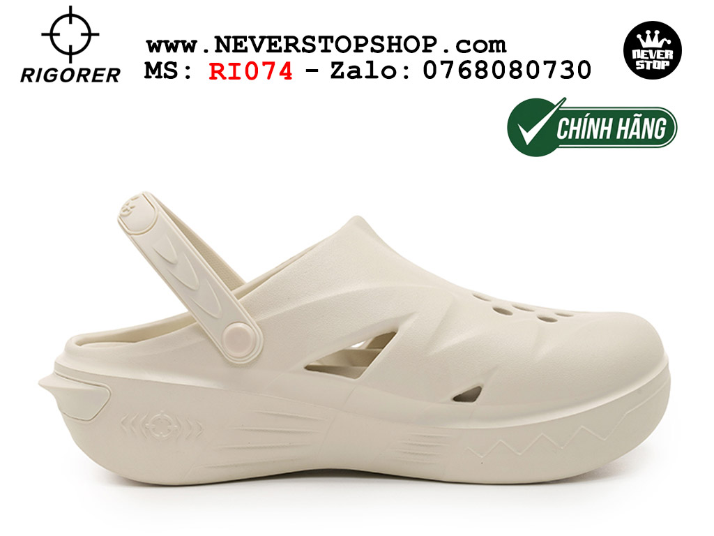 Dép chính hãng RIGORER SHARK 4 SLIDES WHITE thể thao nam nữ nhẹ êm đế bám chống mòn chống trượt chất lượng cao giá rẻ tốt nhất Hồ Chi Minh Dép đi biển đi phượt leo núi Rigorer Shark 4 Slides Trắng original chống trượt chống nước giá rẻ tại NeverStop Sneaker Shop HCM