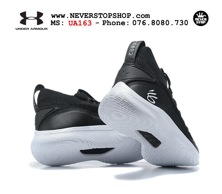 Giày bóng rổ Under Armour Curry 8 Đen Trắng cổ cao hàng chuẩn sfake replica chuyên outdoor indoor giá tốt HCM