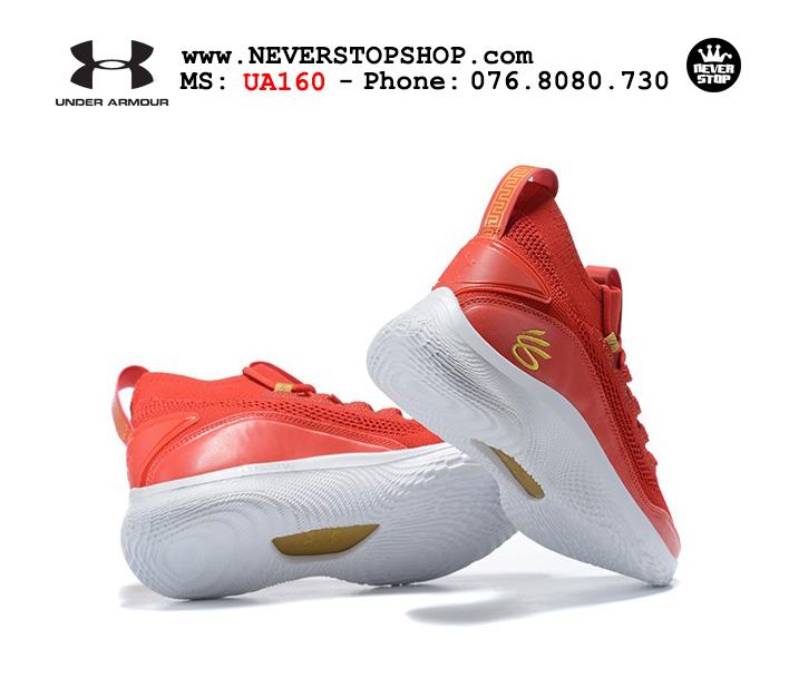 Giày bóng rổ Under Armour Curry 8 Đỏ Trắng cổ cao hàng chuẩn sfake replica chuyên outdoor indoor giá tốt HCM