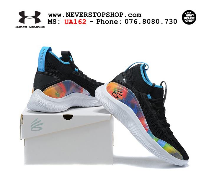 Giày bóng rổ Under Armour Curry 8 Đen 7 màu cổ cao hàng chuẩn sfake replica chuyên outdoor indoor giá tốt HCM