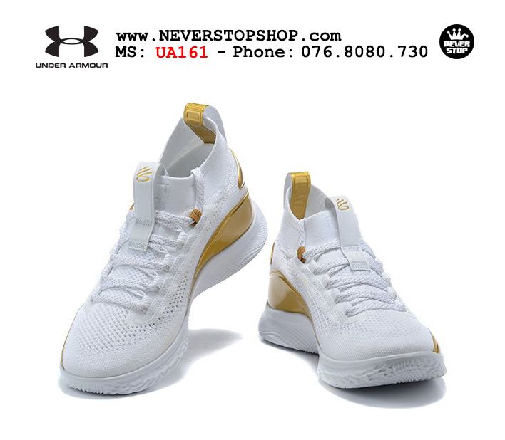 Giày bóng rổ Under Armour Curry 8 Vàng Trắng cổ cao hàng chuẩn sfake replica chuyên outdoor indoor giá tốt HCM