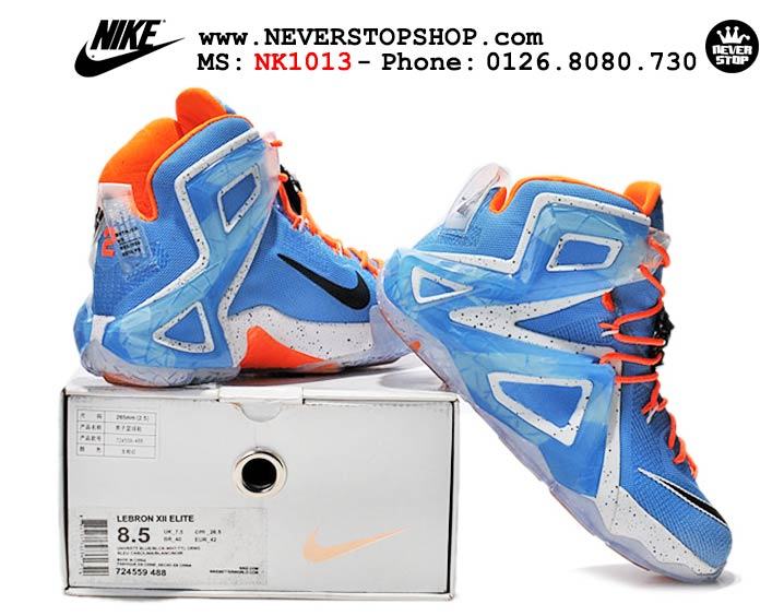 Giày bóng rổ Nike Lebron 12 Elite Elevate Blue Orange hàng đẹp giá rẻ nhất thị trường